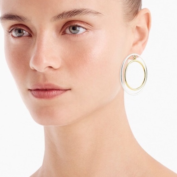 Two Hoops Two Tones Better Than One Earrings - Picture 2 of 6